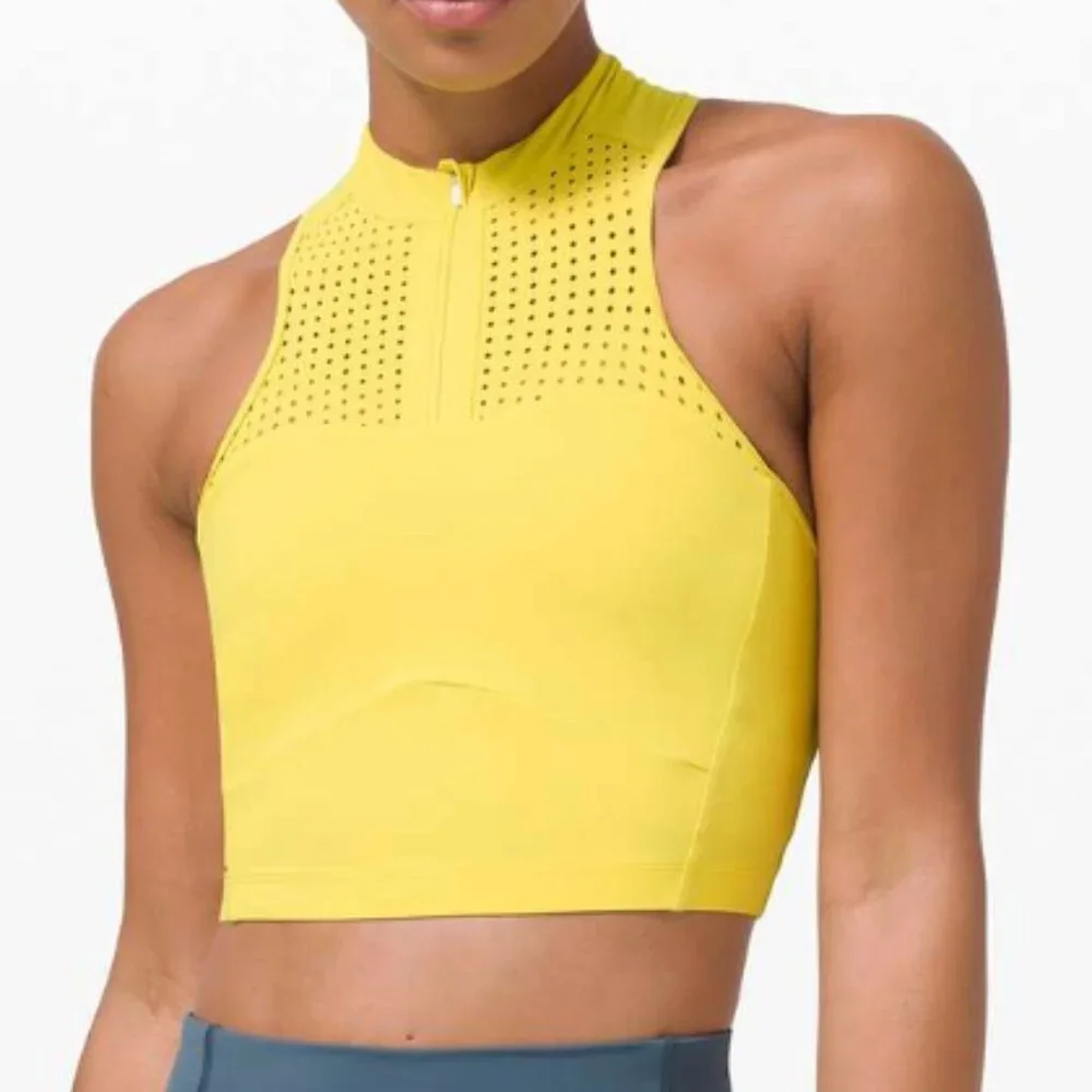 Lululemon Unleash Strength Sports Bra *Medium Support Yellow Serpentine Size 6